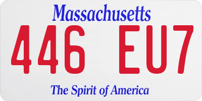 MA license plate 446EU7