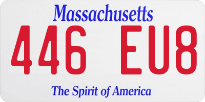 MA license plate 446EU8