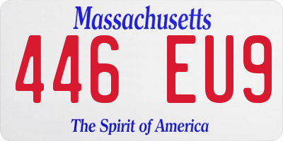 MA license plate 446EU9