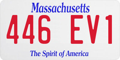 MA license plate 446EV1