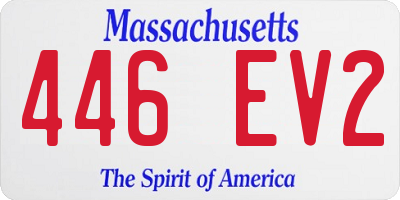 MA license plate 446EV2