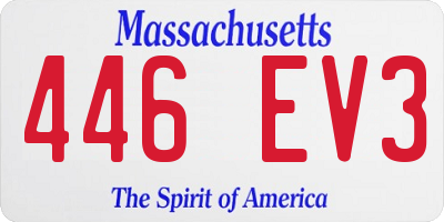 MA license plate 446EV3