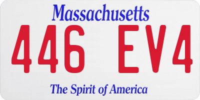MA license plate 446EV4