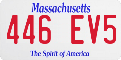 MA license plate 446EV5