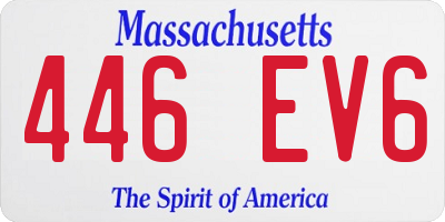MA license plate 446EV6
