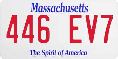 MA license plate 446EV7