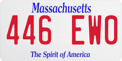 MA license plate 446EW0