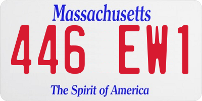 MA license plate 446EW1