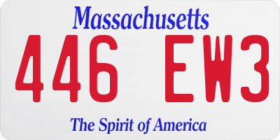 MA license plate 446EW3