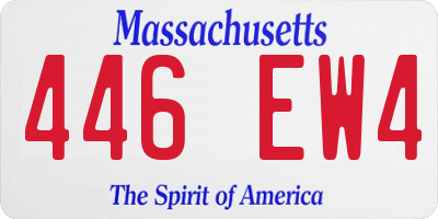 MA license plate 446EW4