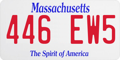 MA license plate 446EW5