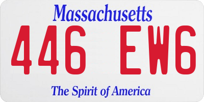 MA license plate 446EW6