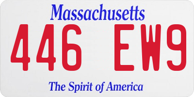 MA license plate 446EW9