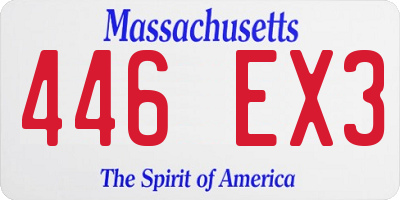 MA license plate 446EX3
