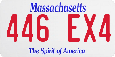 MA license plate 446EX4