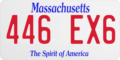 MA license plate 446EX6