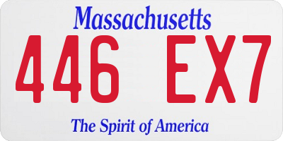MA license plate 446EX7