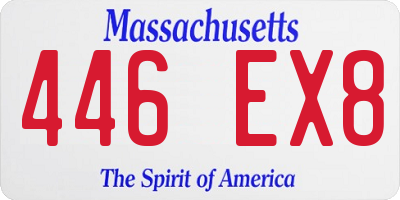 MA license plate 446EX8