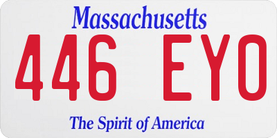 MA license plate 446EY0