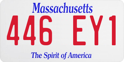 MA license plate 446EY1