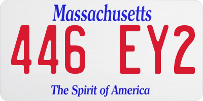 MA license plate 446EY2