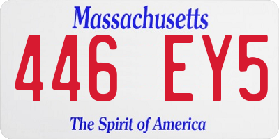 MA license plate 446EY5
