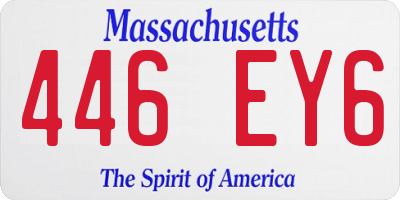 MA license plate 446EY6