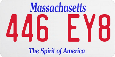 MA license plate 446EY8