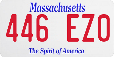 MA license plate 446EZ0