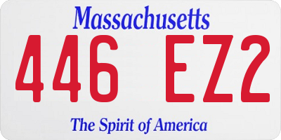 MA license plate 446EZ2