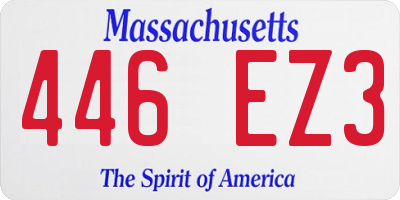 MA license plate 446EZ3