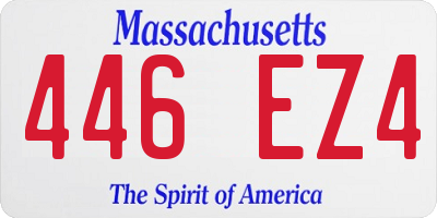 MA license plate 446EZ4