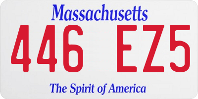 MA license plate 446EZ5