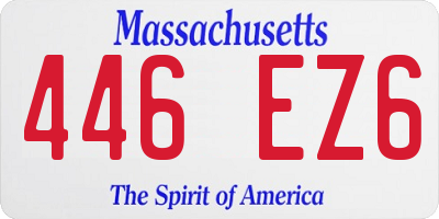 MA license plate 446EZ6