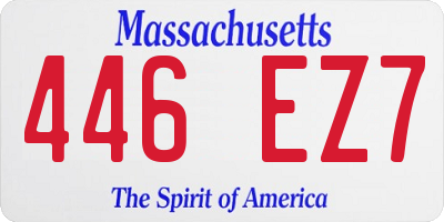 MA license plate 446EZ7