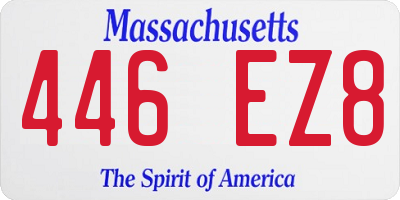 MA license plate 446EZ8