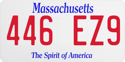MA license plate 446EZ9