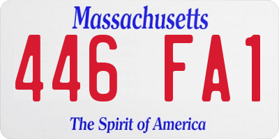MA license plate 446FA1