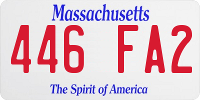 MA license plate 446FA2