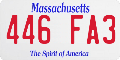 MA license plate 446FA3