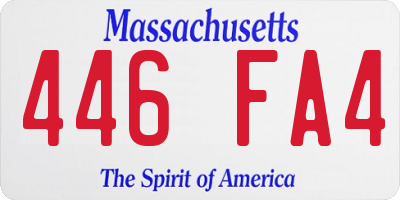 MA license plate 446FA4