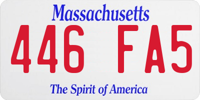 MA license plate 446FA5