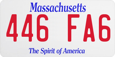 MA license plate 446FA6