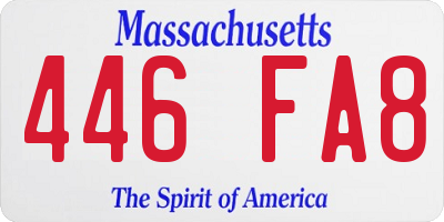 MA license plate 446FA8