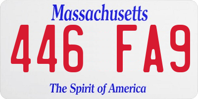 MA license plate 446FA9