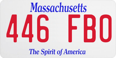 MA license plate 446FB0