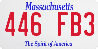 MA license plate 446FB3