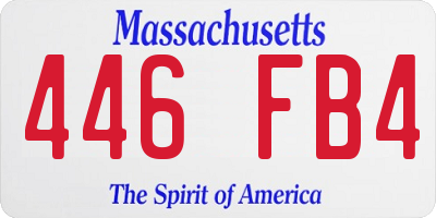 MA license plate 446FB4