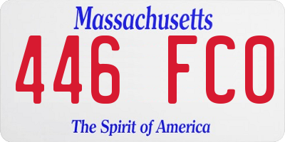 MA license plate 446FC0