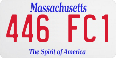 MA license plate 446FC1